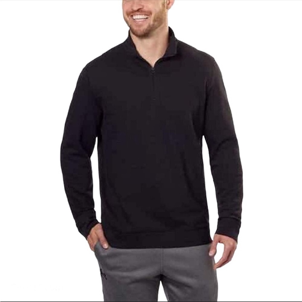 Calvin Klein Size Medium Black 1/4 Zipper Cotton Lightweight Sweater